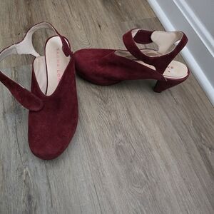 Sacha London Deep Red Suede Heels